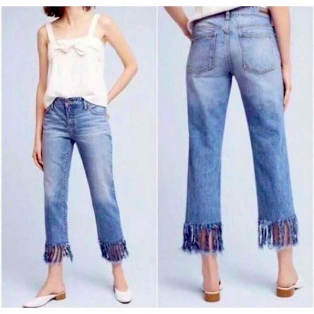 Anthropologie Pilcro ‘Hyphen’ Crop Fringe Jeans Size 28
